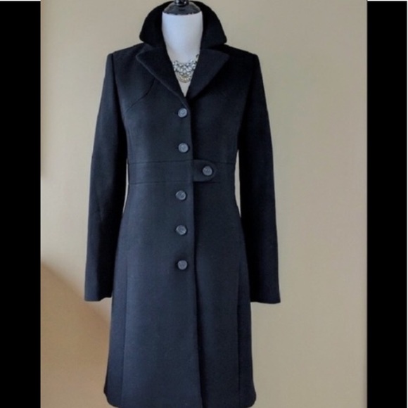 JCREW black structured crepe wool lady day coat - Picture 2 of 13